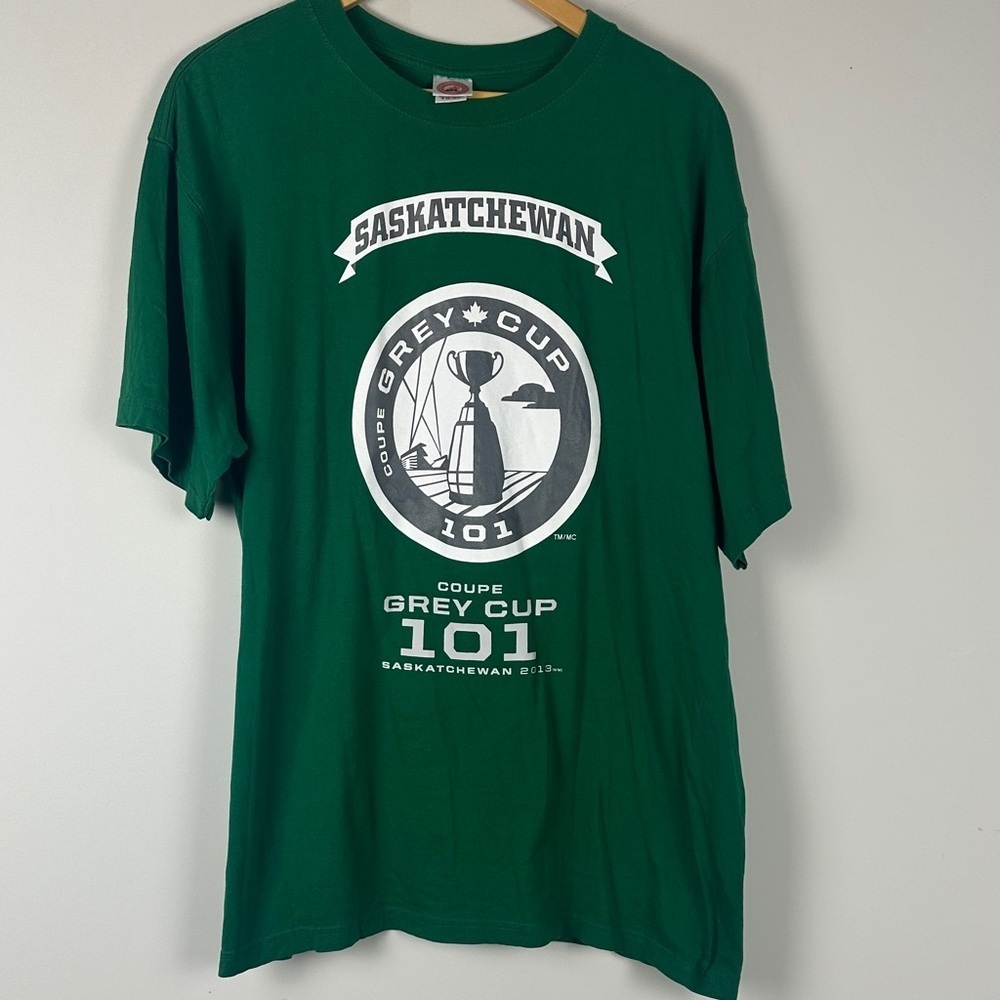 Green CFL Saskatchewan Roughriders 101st Grey Cup T-Shirt - Size XL